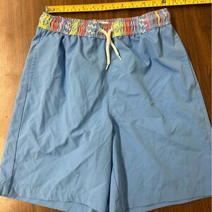 Crown & Ivy Cabana Light Blue Swim Trunks with Multicolor Waistband XL